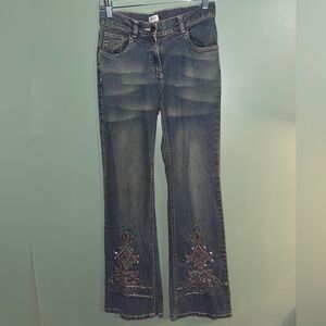 Western Turquoise Cache Flare Jeans
